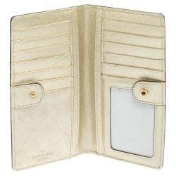 Kate Spade Metallic Gold Leather Long Flap Wallet