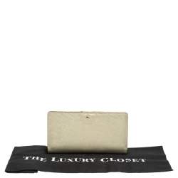 Kate Spade Metallic Gold Leather Long Flap Wallet