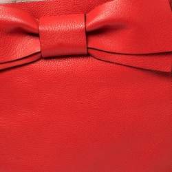 Pre Owned Kate Spade Red Leather Bow Tote