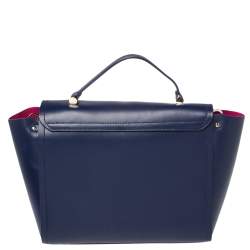 Pre Owned Kate Spade Blue Leather Brynlee Top Handled Bag