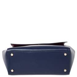 Pre Owned Kate Spade Blue Leather Brynlee Top Handled Bag