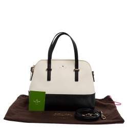 مملوكة مسبقًا حقيبة ساتشل كيت سبيد "سيدار ستريت مايس" جلد سافيانو أبيض/ أسود 