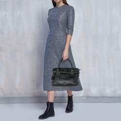 Pre Owned Kate Spade Black Leather Foldover Tote