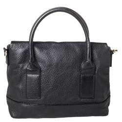 Pre Owned Kate Spade Black Leather Foldover Tote