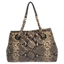 Pre Owned Kate Spade Multicolor Quilted Python Embossed Leather Maryanne Shoulder Bag