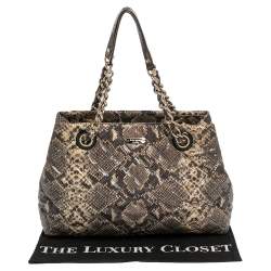 Pre Owned Kate Spade Multicolor Quilted Python Embossed Leather Maryanne Shoulder Bag