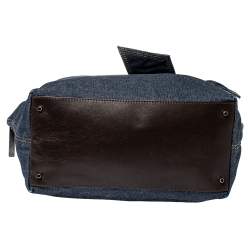 Pre Owned Kate Spade Blue Denim and Leather Dungarees Satchel