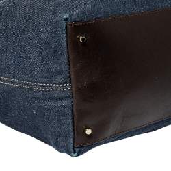 Pre Owned Kate Spade Blue Denim and Leather Dungarees Satchel