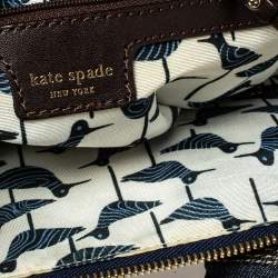 Pre Owned Kate Spade Blue Denim and Leather Dungarees Satchel