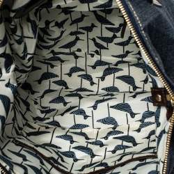 Pre Owned Kate Spade Blue Denim and Leather Dungarees Satchel