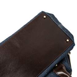 Pre Owned Kate Spade Blue Denim and Leather Dungarees Satchel