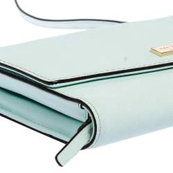 Pre Owned Kate Spade Light Aqua Blue Leather Laurel Way Winni Crossbody Bag