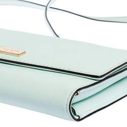 Pre Owned Kate Spade Light Aqua Blue Leather Laurel Way Winni Crossbody Bag