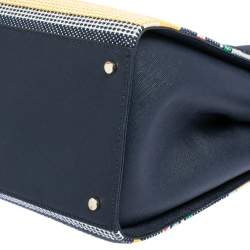 Pre Owned حقيبة يد توتس كيت سبيد بوردووك كاميرون قماش مغزول وجلد متعددة الألوان مخططة