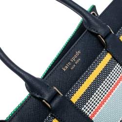 Pre Owned حقيبة يد توتس كيت سبيد بوردووك كاميرون قماش مغزول وجلد متعددة الألوان مخططة