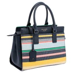 Pre Owned حقيبة يد توتس كيت سبيد بوردووك كاميرون قماش مغزول وجلد متعددة الألوان مخططة