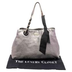 Pre Owned Kate Spade Silver Leather Shoulder Bag