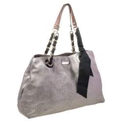 Pre Owned Kate Spade Silver Leather Shoulder Bag