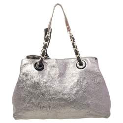Pre Owned Kate Spade Silver Leather Shoulder Bag