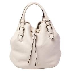 Kate Spade Cream Leather Drawstring Satchel