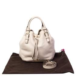 Kate Spade Cream Leather Drawstring Satchel