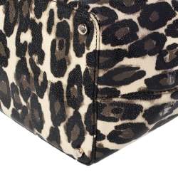 مملوكة مسبقًا حقيبة يد توتس كيت سبيد هارموني جلد نقشة الفهد أسود لامع