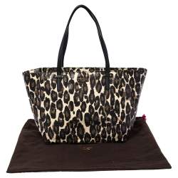 مملوكة مسبقًا حقيبة يد توتس كيت سبيد هارموني جلد نقشة الفهد أسود لامع