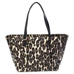 مملوكة مسبقًا حقيبة يد توتس كيت سبيد هارموني جلد نقشة الفهد أسود لامع