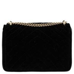 Pre Owned حقيبة كتف كيت سبيد تويست لوك أميليا جلد وقطيفة سوداء