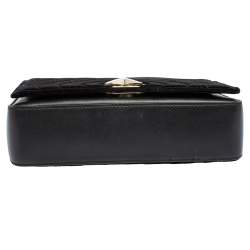 Pre Owned حقيبة كتف كيت سبيد تويست لوك أميليا جلد وقطيفة سوداء