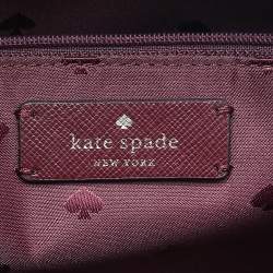 Pre Owned حقيبة ساتشل كيت سبيد ستاسي جلد عنابي كبيرة 