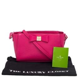 Pre Owned حقيبة كروس كيت سبيد جلد وردي 