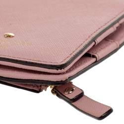 Pre Owned Kate Spade Pink Leather Bifold Wallet