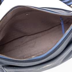 Pre Owned Kate Spade Navy Blue Leather Small Wood Drive Harris Shoulder Bag