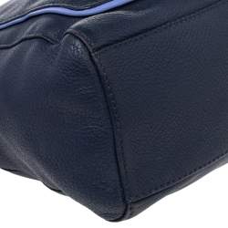 Pre Owned Kate Spade Navy Blue Leather Small Wood Drive Harris Shoulder Bag