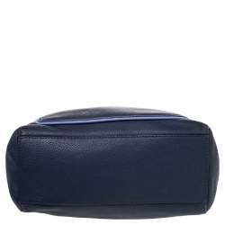 Pre Owned Kate Spade Navy Blue Leather Small Wood Drive Harris Shoulder Bag