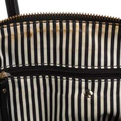 Pre Owned Kate Spade Grey/Black Leather and Wool Satchel