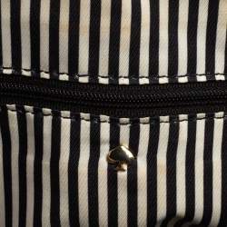Pre Owned Kate Spade Grey/Black Leather and Wool Satchel