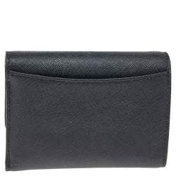 Pre Owned Kate Spade Black Leather Joy Laurel Way Trifold Wallet