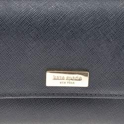 Pre Owned Kate Spade Black Leather Joy Laurel Way Trifold Wallet