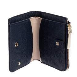 Pre Owned Kate Spade Blue Leather Margaux Compact Wallet