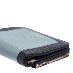 Pre Owned Kate Spade Blue Leather Margaux Compact Wallet