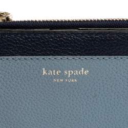 Pre Owned Kate Spade Blue Leather Margaux Compact Wallet