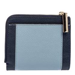 Pre Owned Kate Spade Blue Leather Margaux Compact Wallet