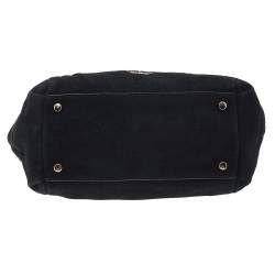 Pre Owned Kate Spade Black Suede Secret Admirer Heart Handle Bag