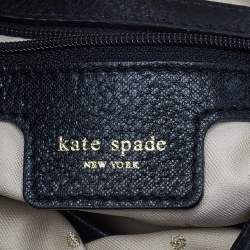 Pre Owned حقيبة كتف كيت سبيد جلد أسود بسلسلة وقفل دوار