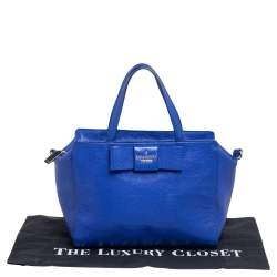 Pre Owned Kate Spade Blue Leather Bow Satchel