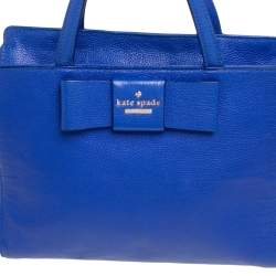 Pre Owned Kate Spade Blue Leather Bow Satchel