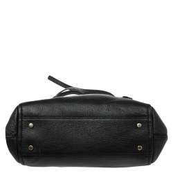 Pre Owned Kate Spade Black/Brown Woven Raffia and Leather Leslie Foldover Satchel 