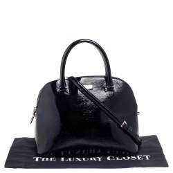 Pre Owned Kate Spade Black Patent Leather Zip Dome Satchel